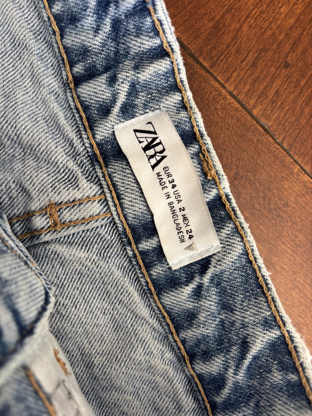 Zara Light Blue High-Rise Denim Shorts - Picture 3 of 4